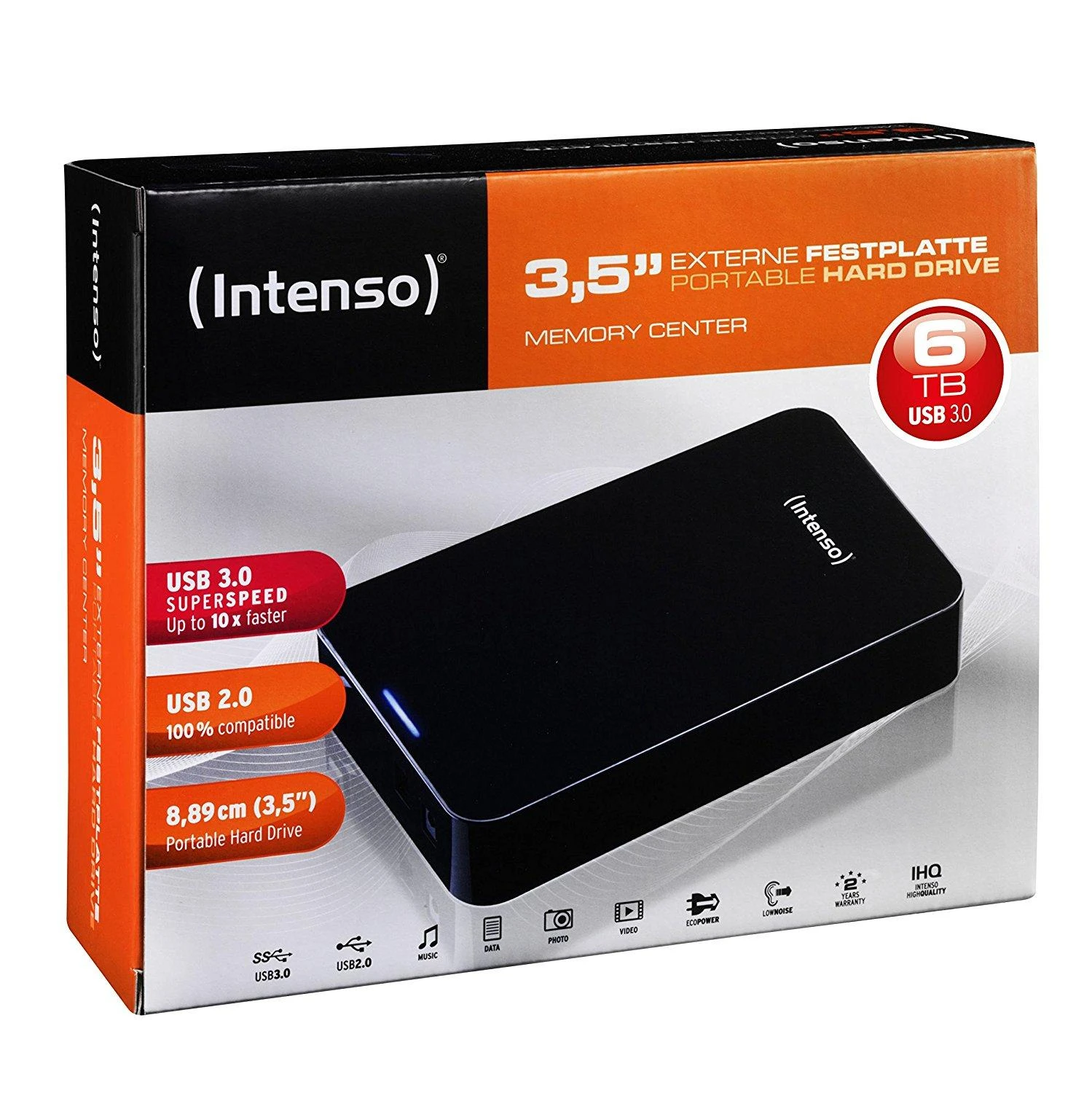 Išorinis kietasis diskas HDD Intenso Memory Center 3.5'' 6TB USB 3.0, Juodas
