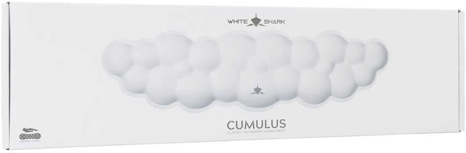 White Shark Baltas Shark Baltas Shark Klaviatūra riešo atrama, 43 × 11 cm, Baltas (KP-012)