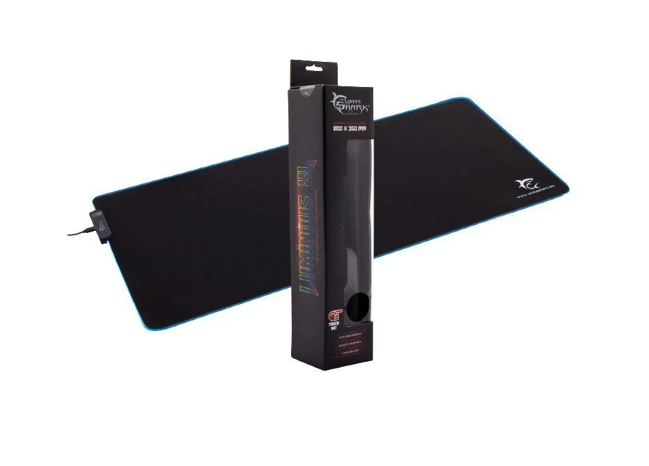 Pelės kilimėlis žaidimams su RGB pašvietimu White Shark Luminous XL, 800x350x3mm