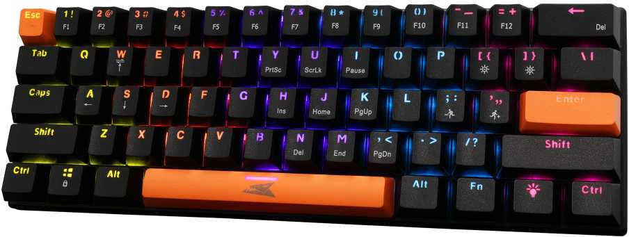 Klaviatūra žaidimams Baracuda Dolphin Raudona su laidu mechaninė su pašvietimu juoda