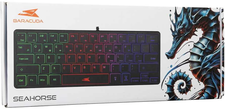 Baracuda Gaming Membrane Klaviatūra SEAHORSE, US išdėstymas, Juodas (BGK-04141)