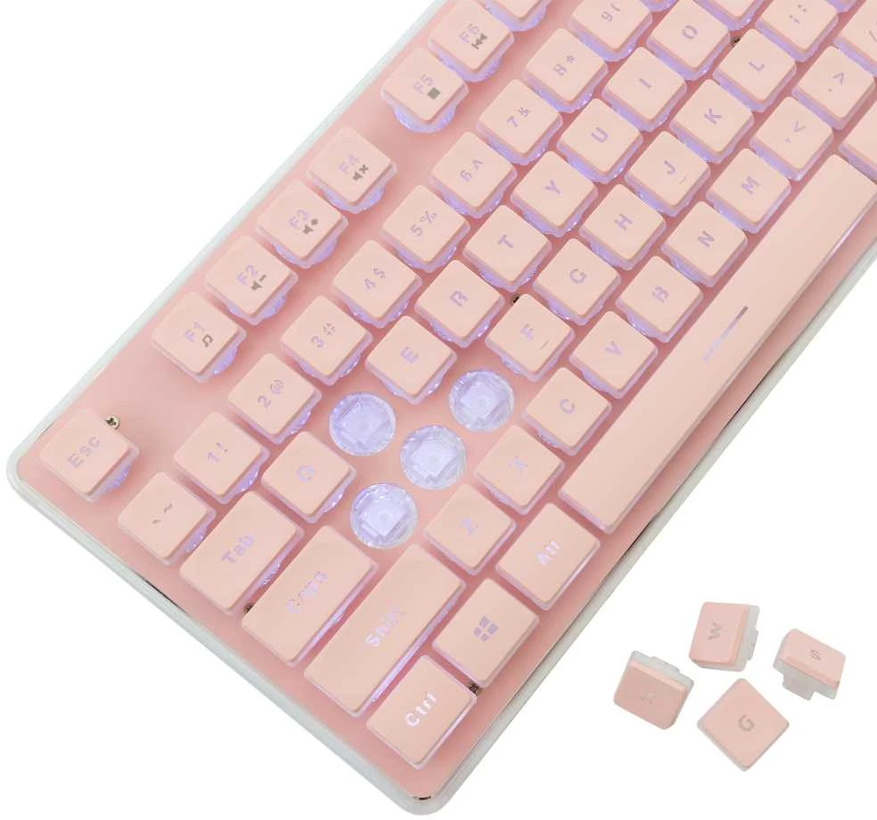 White Shark Baltas Shark Baltas Shark gaming membraninė klaviatūra TACHI, US išdėstymas, Rožinė (GK-003441)