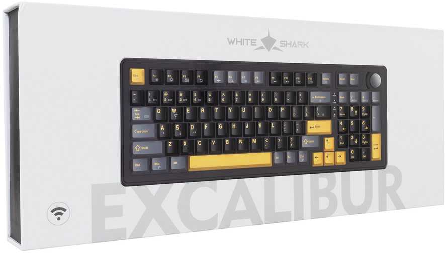 White Shark Klaviatūra žaidimams Baltas Shark Excalibur juoda KTT Wine Raudona RGB Hot-Swap