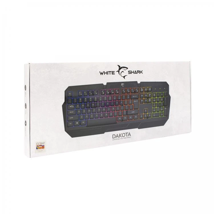 Membraninė Žaidimų klaviatūra White Shark Dakota, Rainbow LED pašvietimas, US išdėstymas