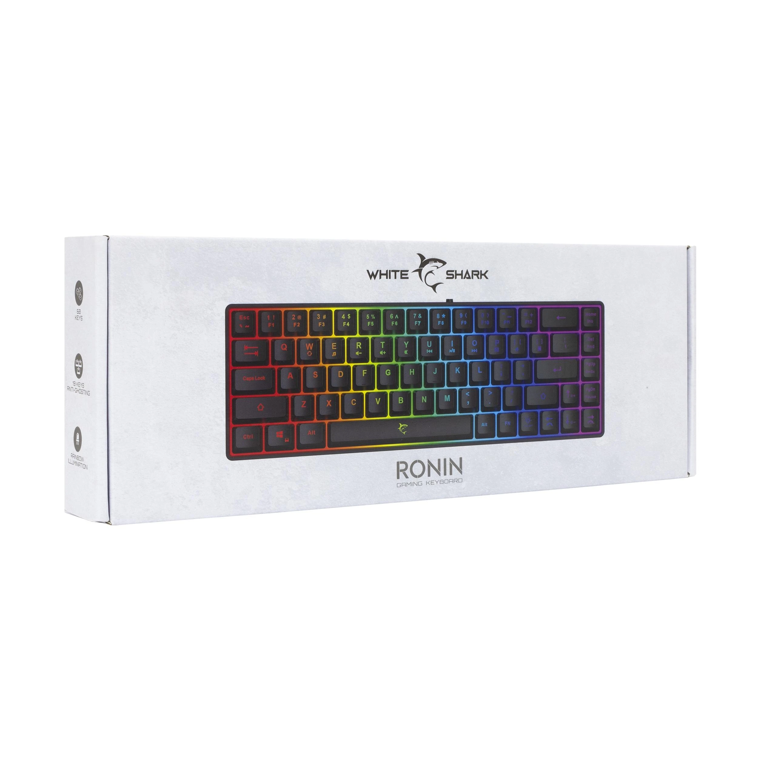 White Shark Klaviatūra Baltas Shark RONIN juoda