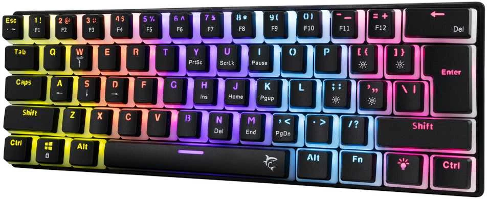 White Shark Klaviatūra žaidimams Baltas Shark Ashiko Raudona su laidu mechaninė su pašvietimu juoda