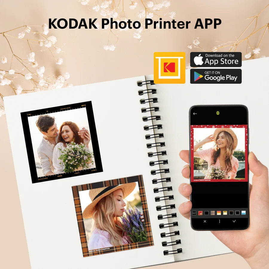 Momentinis Fotoaparatas - Kodak Mini Shot 3 Retro 4Pass Instant Photo Spausdintuvas, Geltona