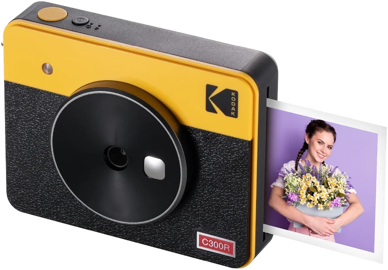Momentinis Fotoaparatas - Kodak Mini Shot 3 Retro 4Pass Instant Photo Spausdintuvas, Geltona