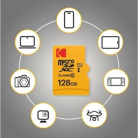 Kodak Micro SDXC Micro SDXC 256GB UHS-I U3 V30 A1 kortelė + adapteris