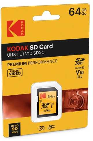 Atminties kortelė Karta Kodak 580X SDXC 64 GB Class 10 UHS-I/U1 (EKMSD64GXC10K)