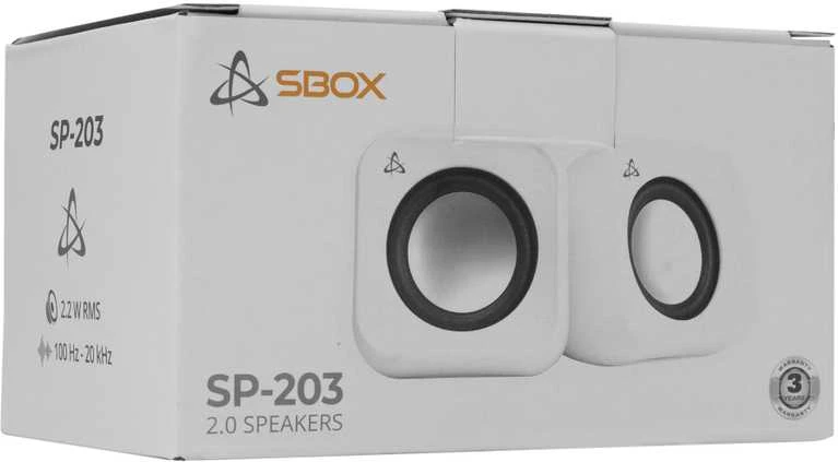 Kompiuterio kolonėlės Sbox SP-203, Baltas