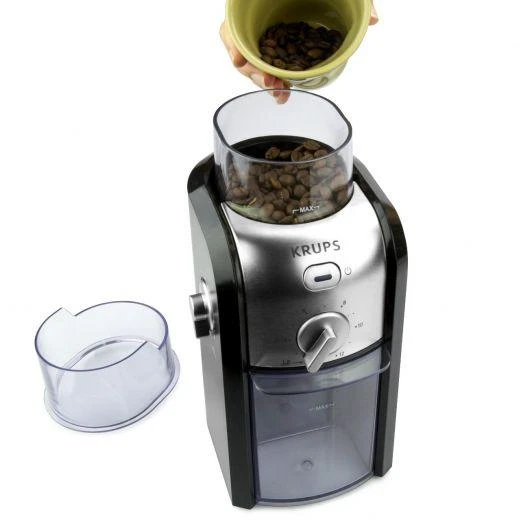 Kavamalė Grinder electric for coffee Krups GVX242 (110W, grinding, juodos spalvos, sidabrinis color)