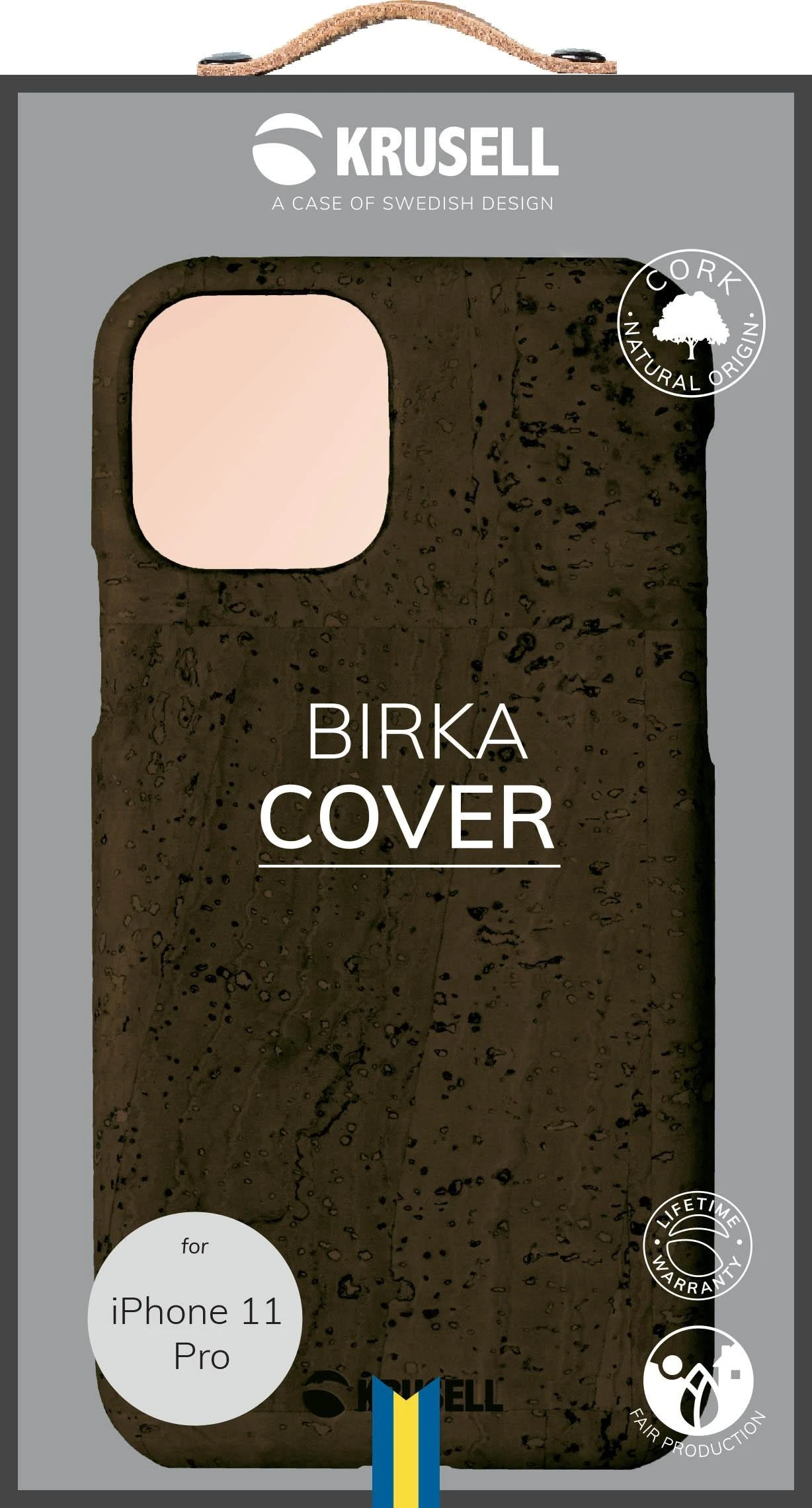 Krusell Birka dėklas Apple Apple iPhone 11 Pro dark ruda