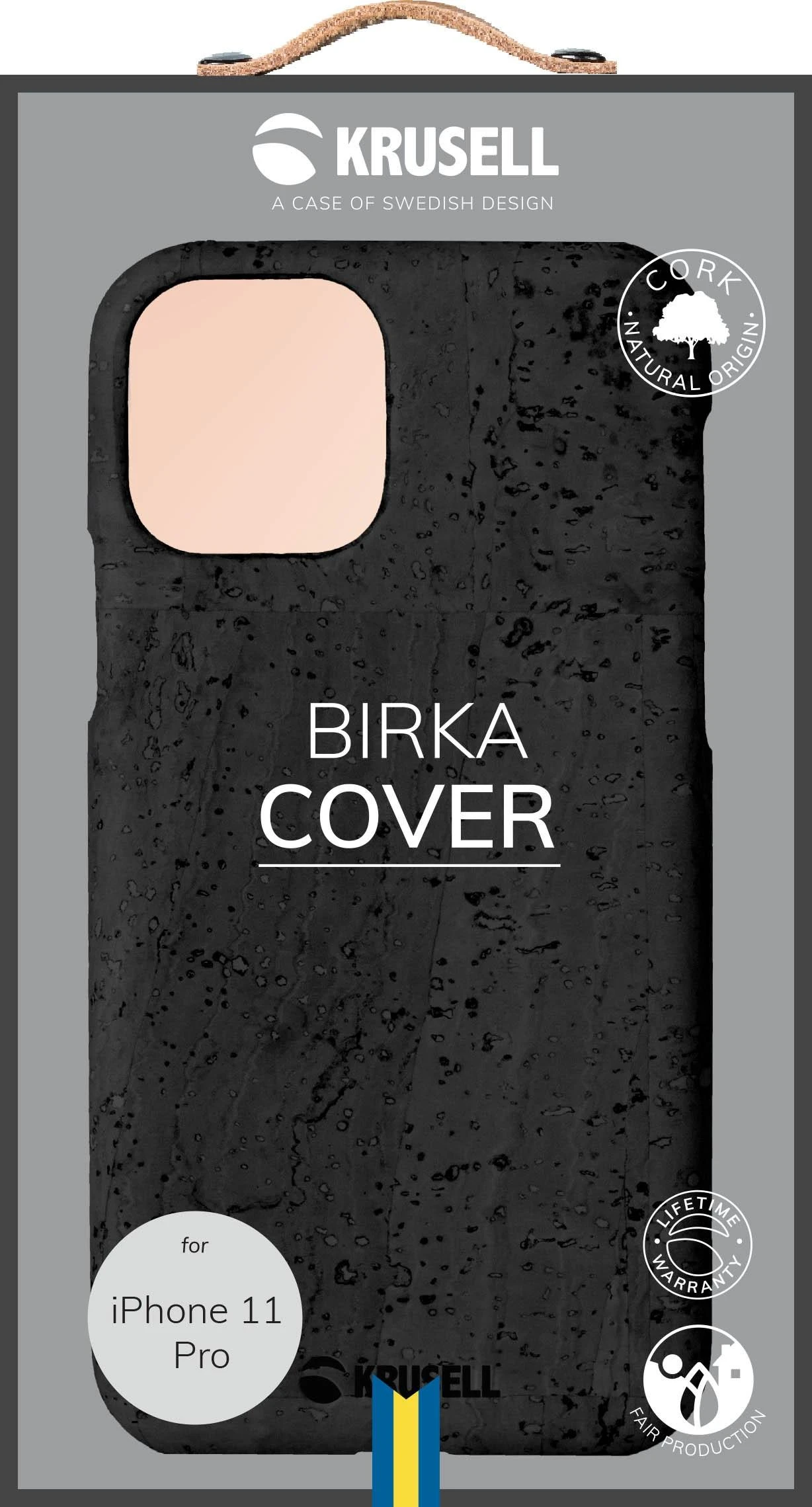 Krusell Birka dėklas Apple Apple iPhone 11 Pro juodos spalvos