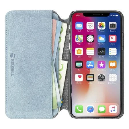 Mėlynas telefono dėklas Krusell Broby 4 Card SlimWallet iPhone X/XS