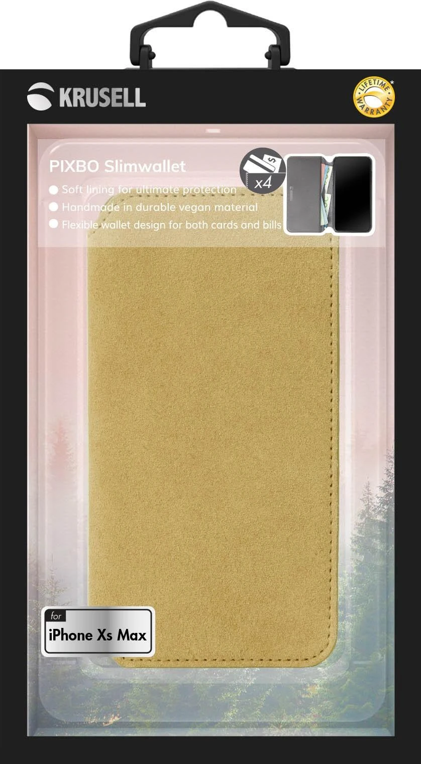 Dėklas Krusell Broby 4 Card SlimWallet Apple iPhone XS Max cognac