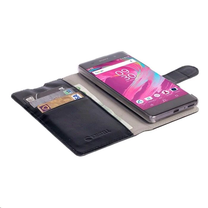 Dėklas Krusell Ekero FolioWallet 2in1 skirtas Sony Xperia XA, juoda