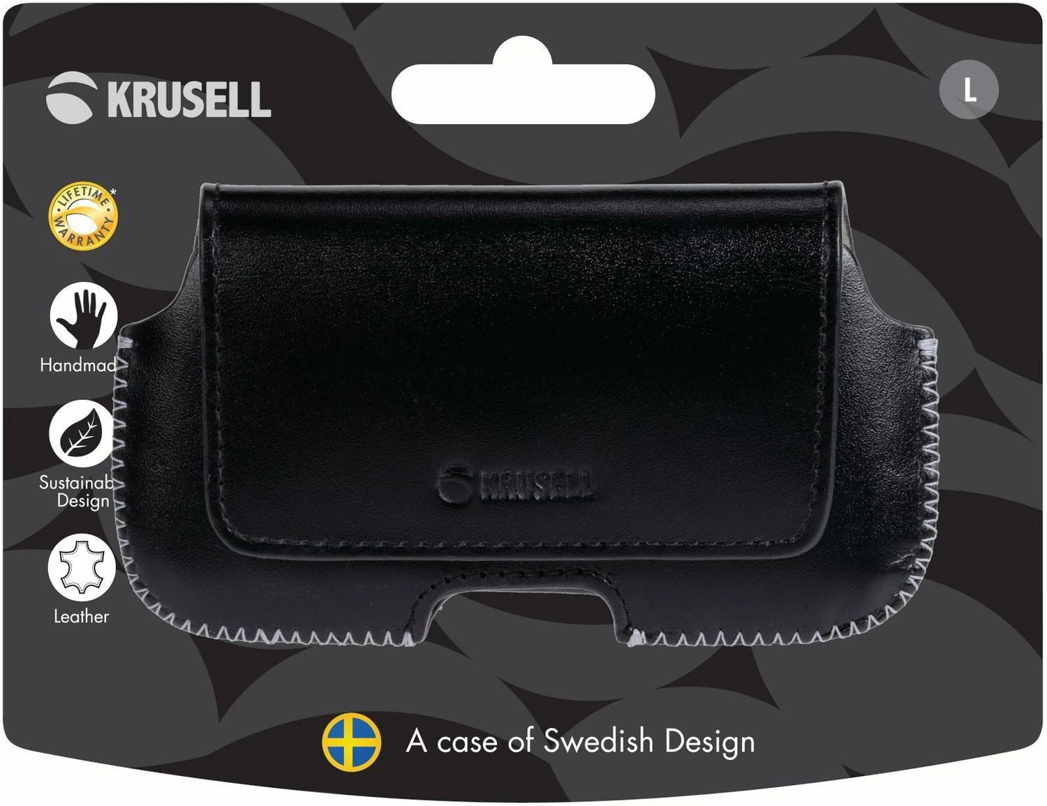 Dėklas Krusell Hector L juodos spalvos