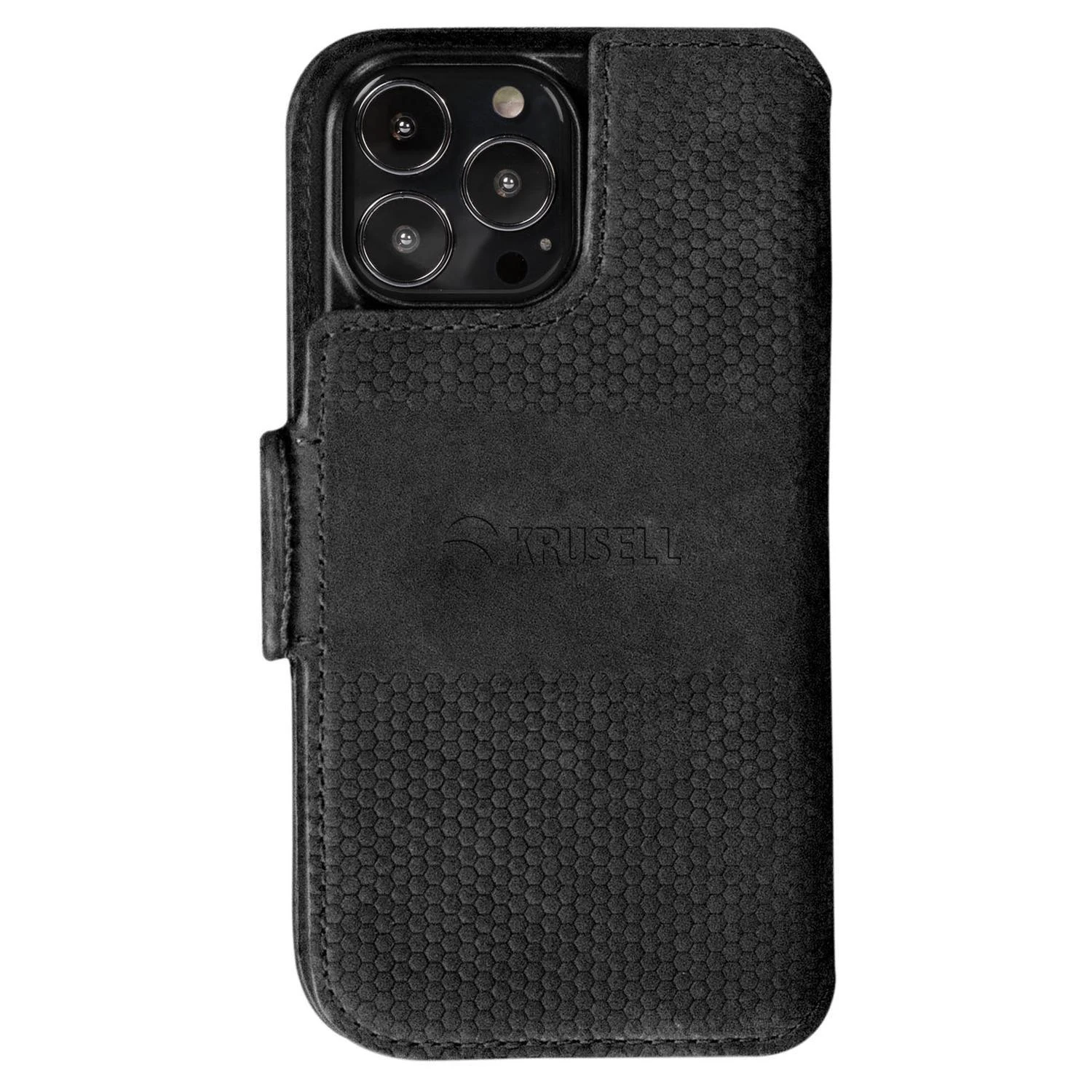 Dėklas Krusell PhoneWallet Leather iPhone 13 Pro Max 6.7" juoda/juodas 62396