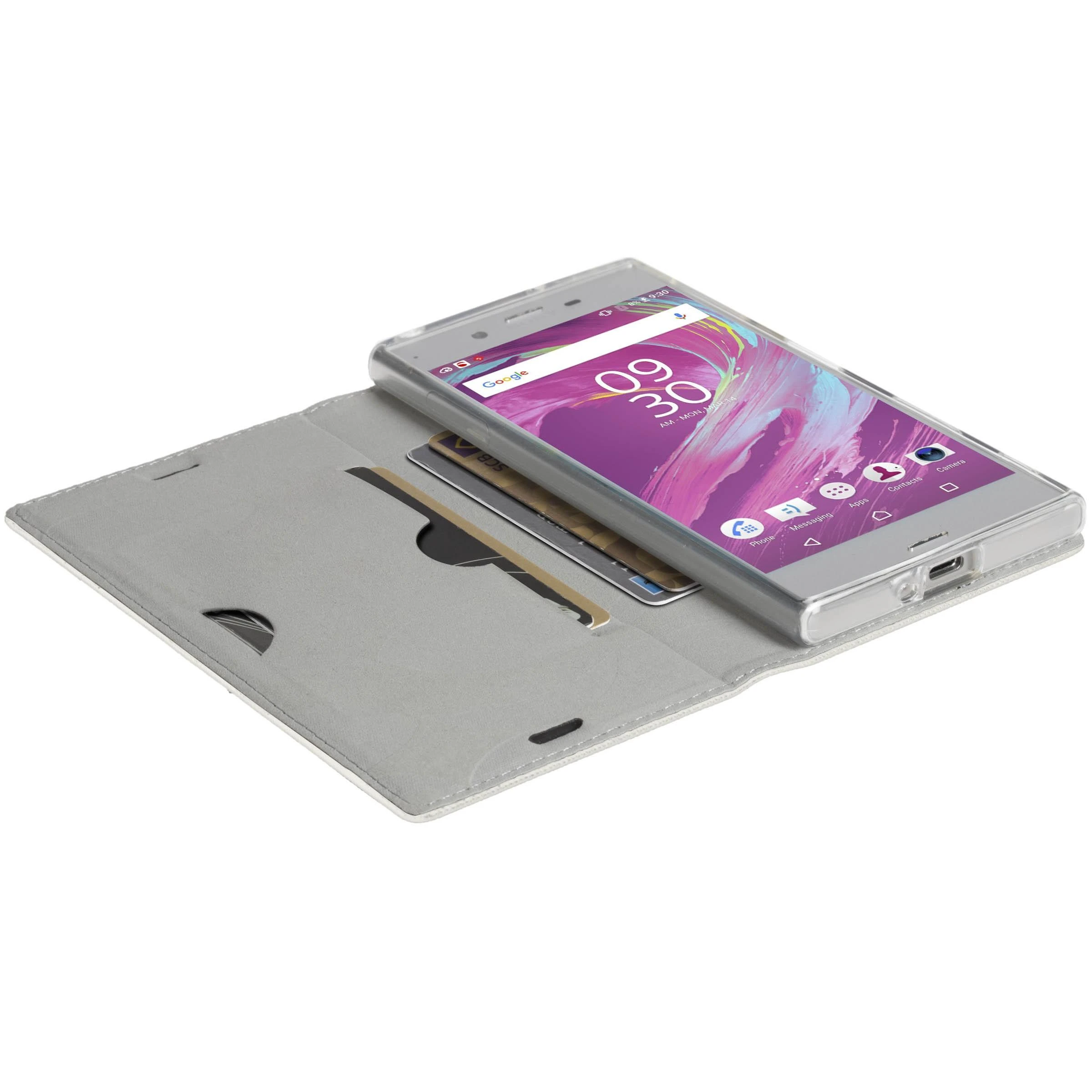 Dėklas Krusell Malmo 4 Card FolioCase skirtas Sony Xperia XA1, balta