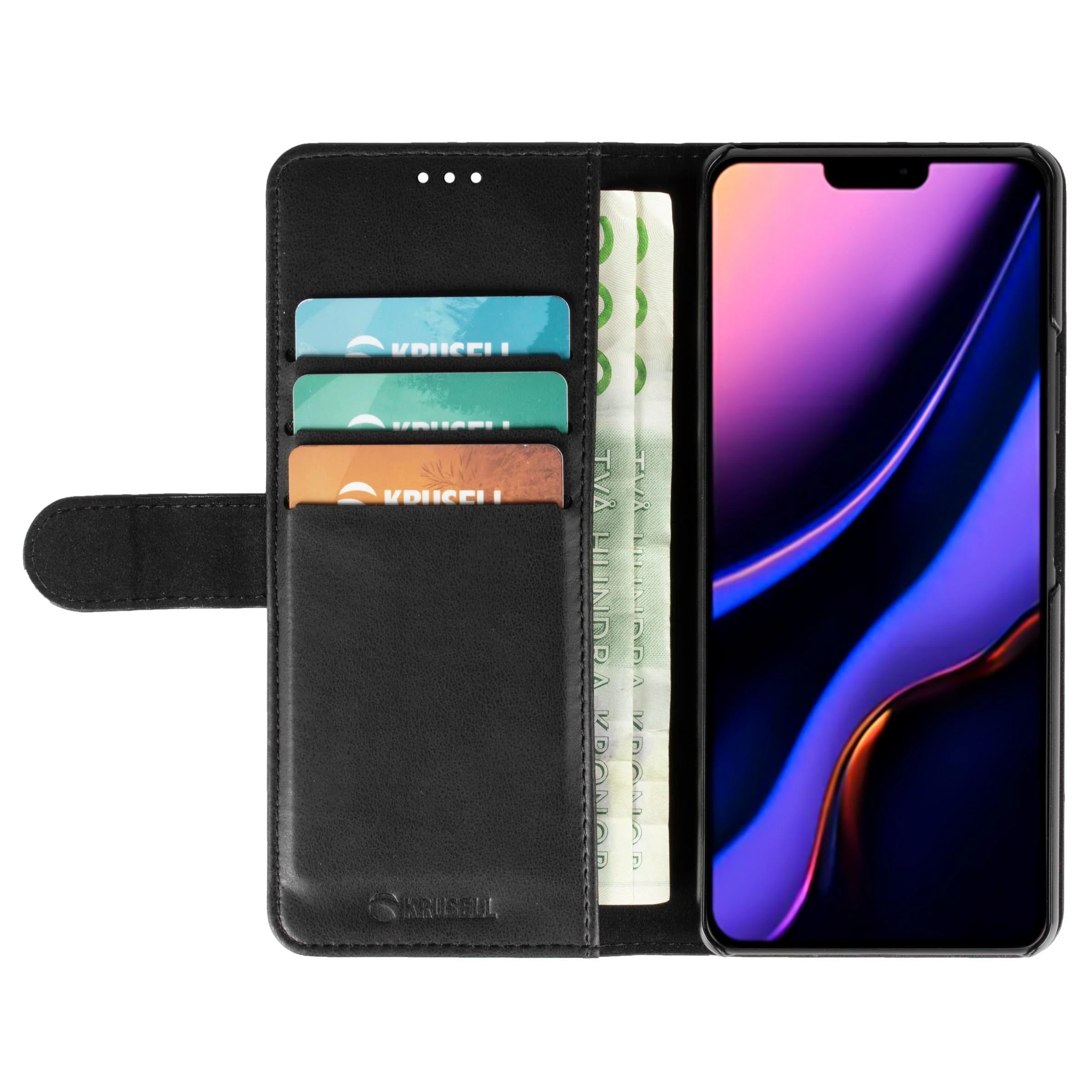 Dėklas Krusell PhoneWalet iPhone 12 Pro Max 6,7" juoda/juodas 62169