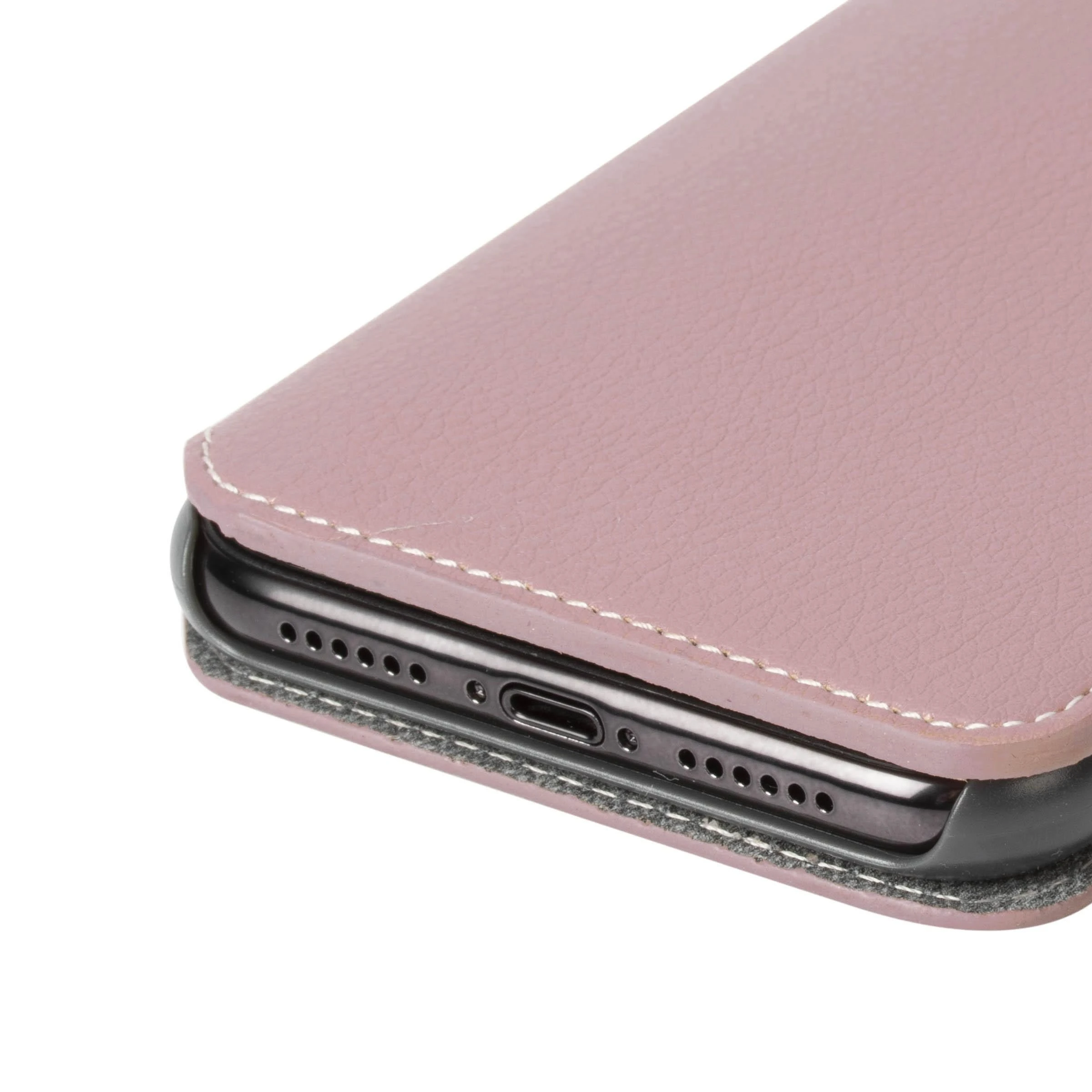 Krusell Rožinis folio dėklas iPhone Xs Max telefonui su 4 kortelių vietomis