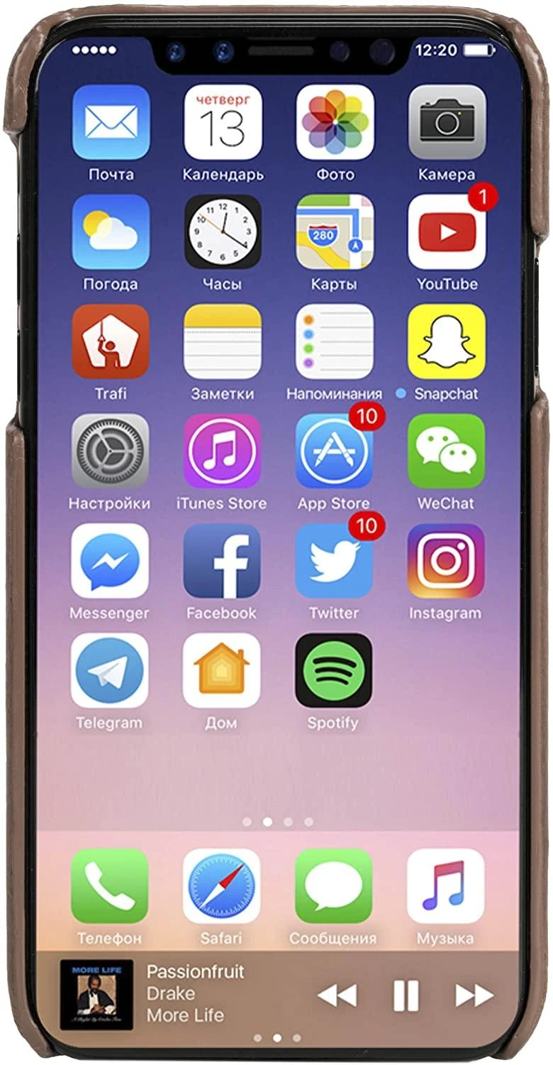 Telefono dėklas Krusell Sunne 2, skirtas iPhone X, rudos spalvos