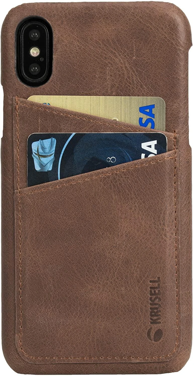 Telefono dėklas Krusell Sunne 2, skirtas iPhone X, rudos spalvos