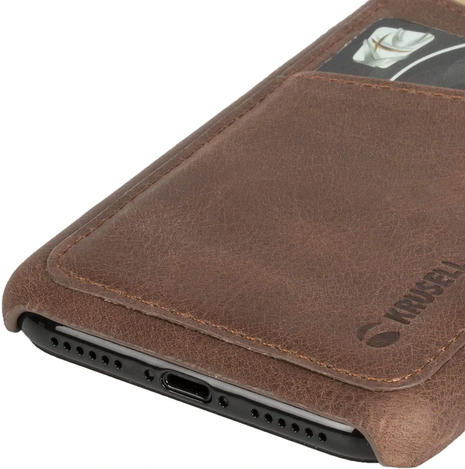 Telefono dėklas Krusell Sunne 2, skirtas iPhone X, rudos spalvos