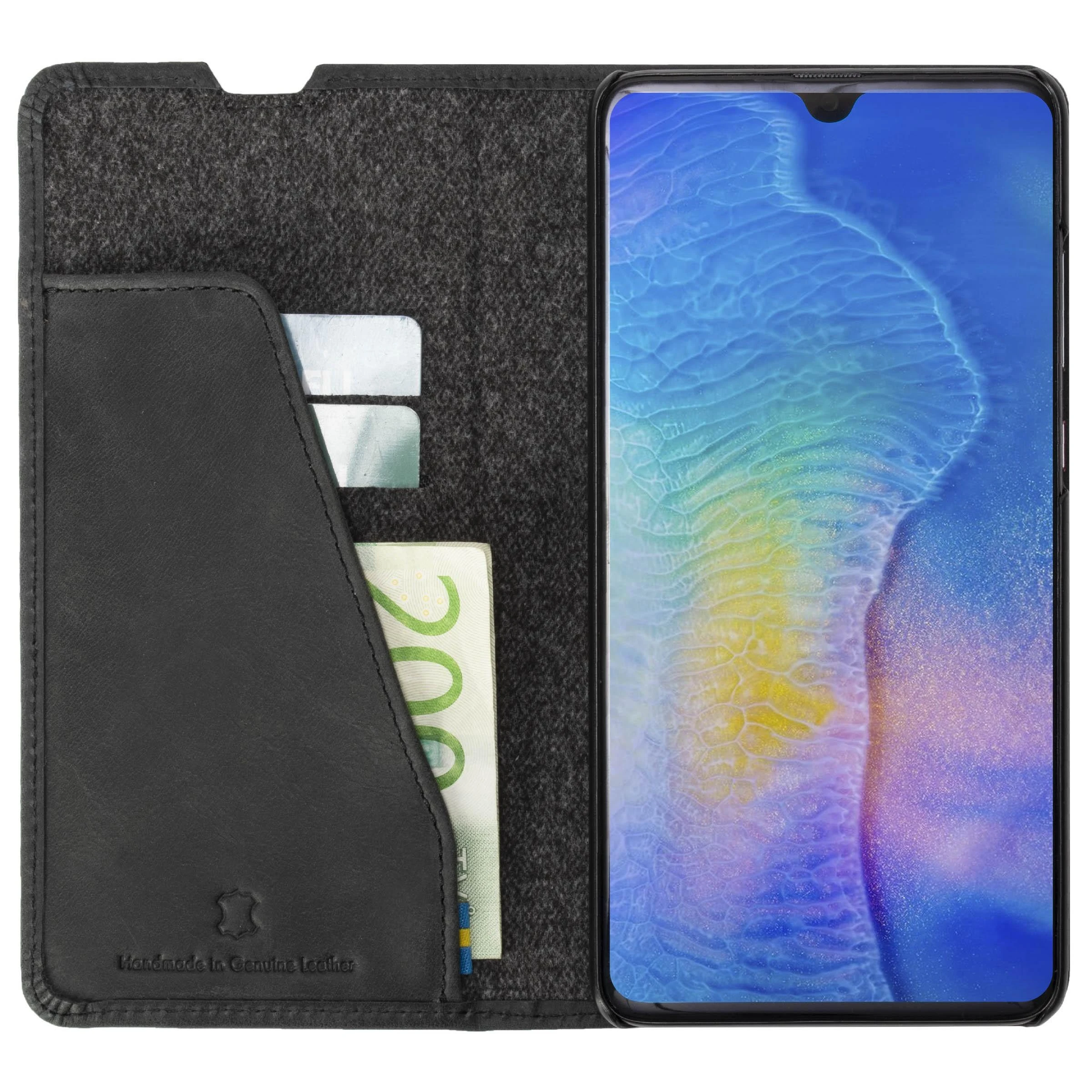 Dėklas Krusell Sunne 2 Card Foliowallet Huawei Mate 20 vintage juodas