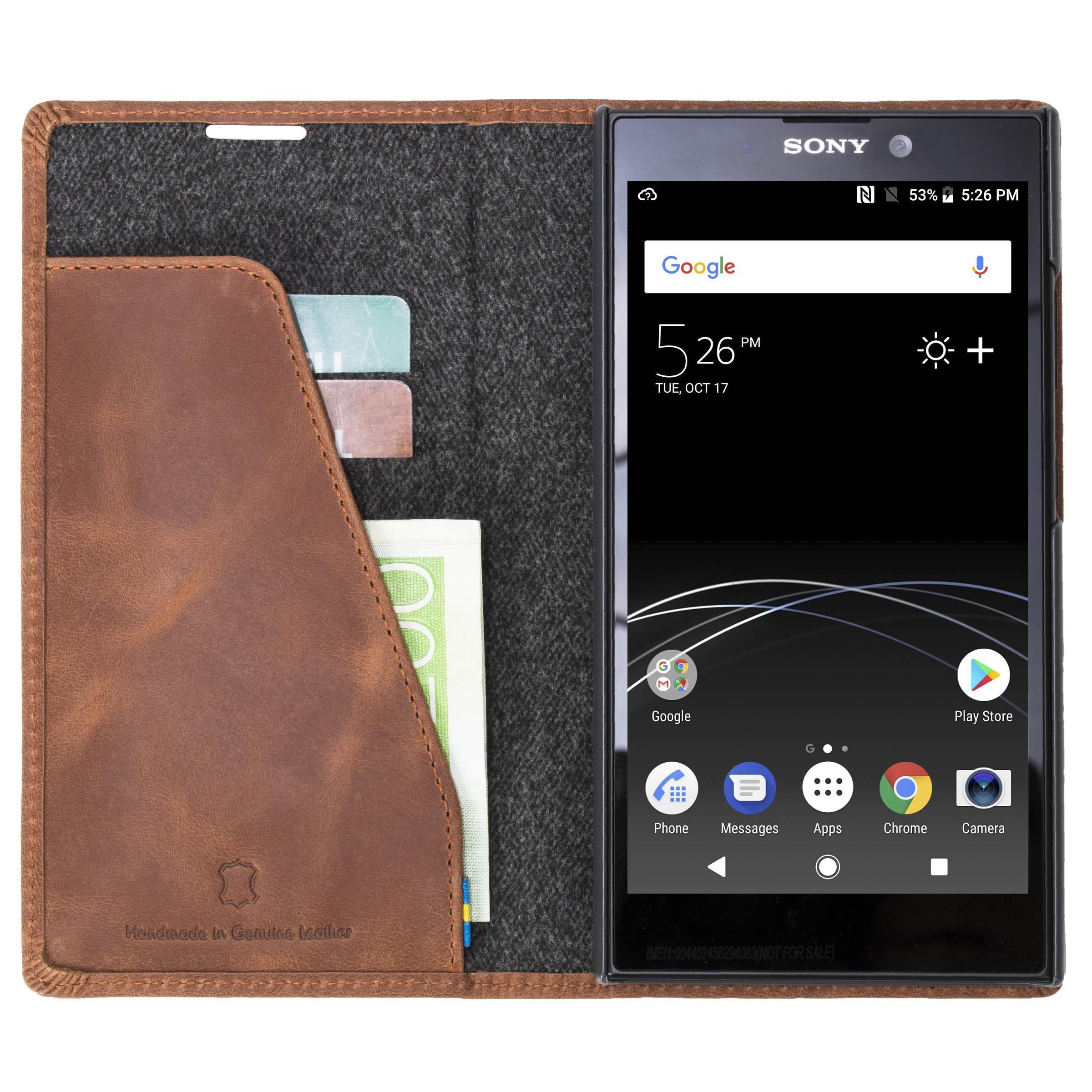 Dėklas Krusell Sunne 2 Card Foliowallet Sony Xperia L2 vintage cognac