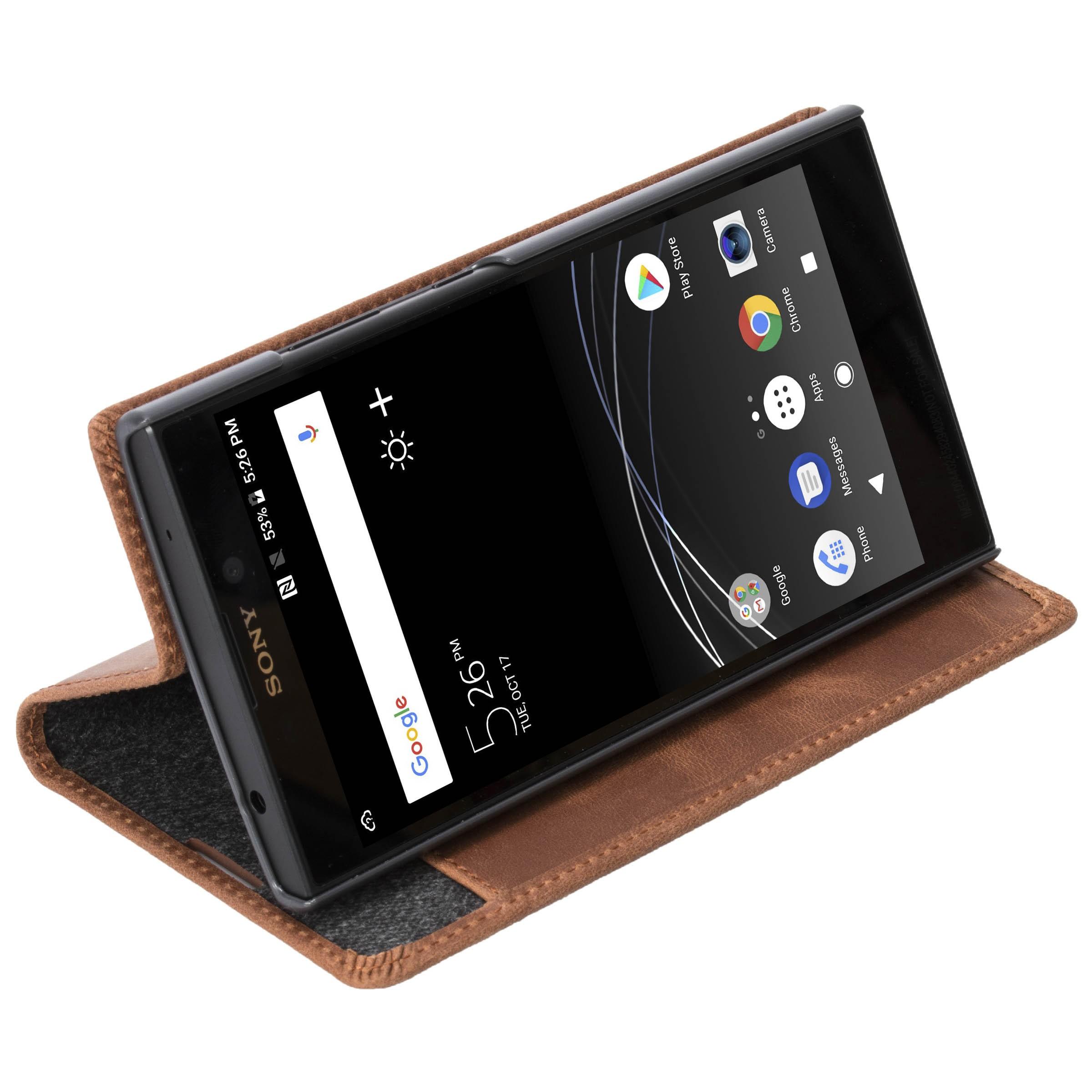 Dėklas Krusell Sunne 2 Card Foliowallet Sony Xperia L2 vintage cognac