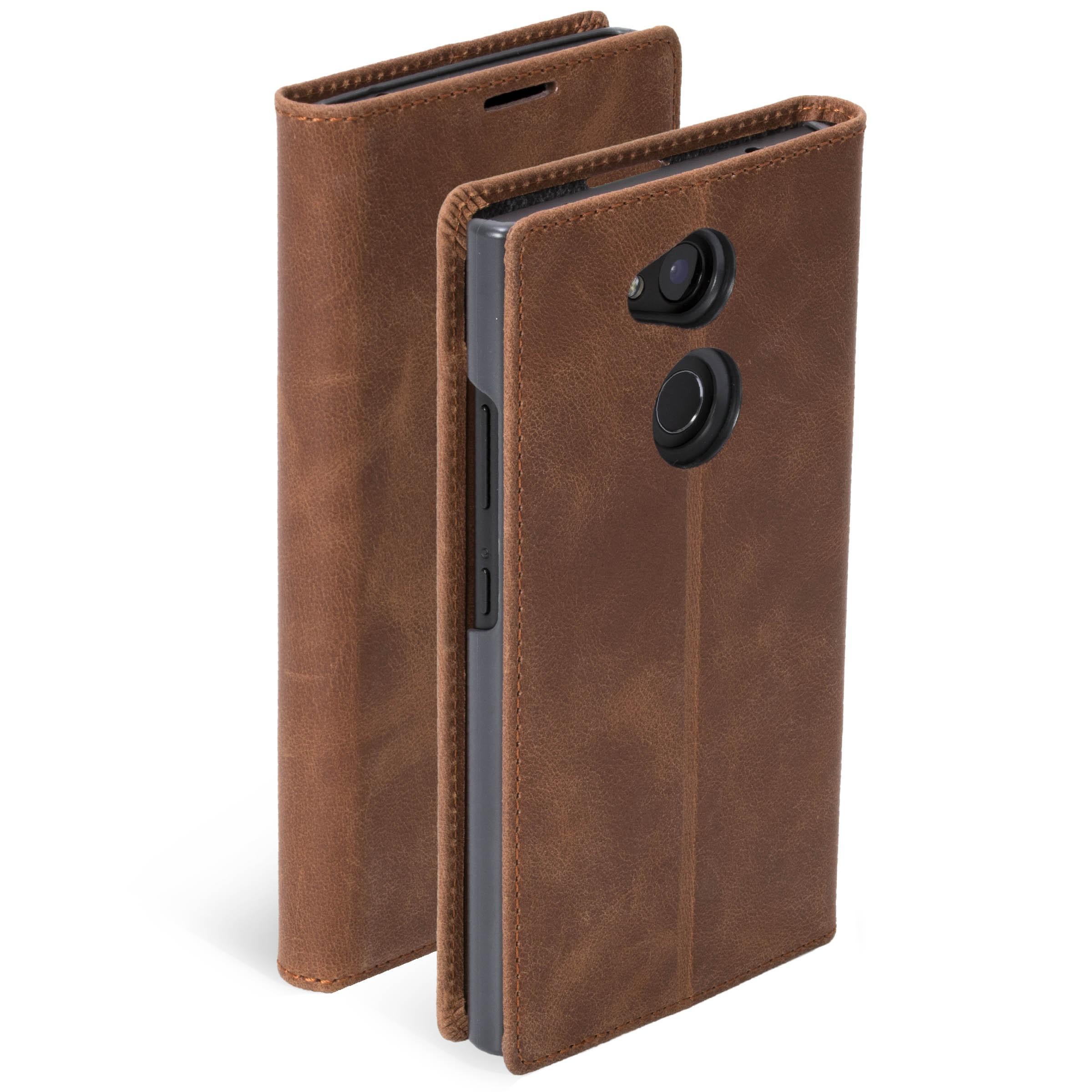 Dėklas Krusell Sunne 2 Card Foliowallet Sony Xperia L2 vintage cognac