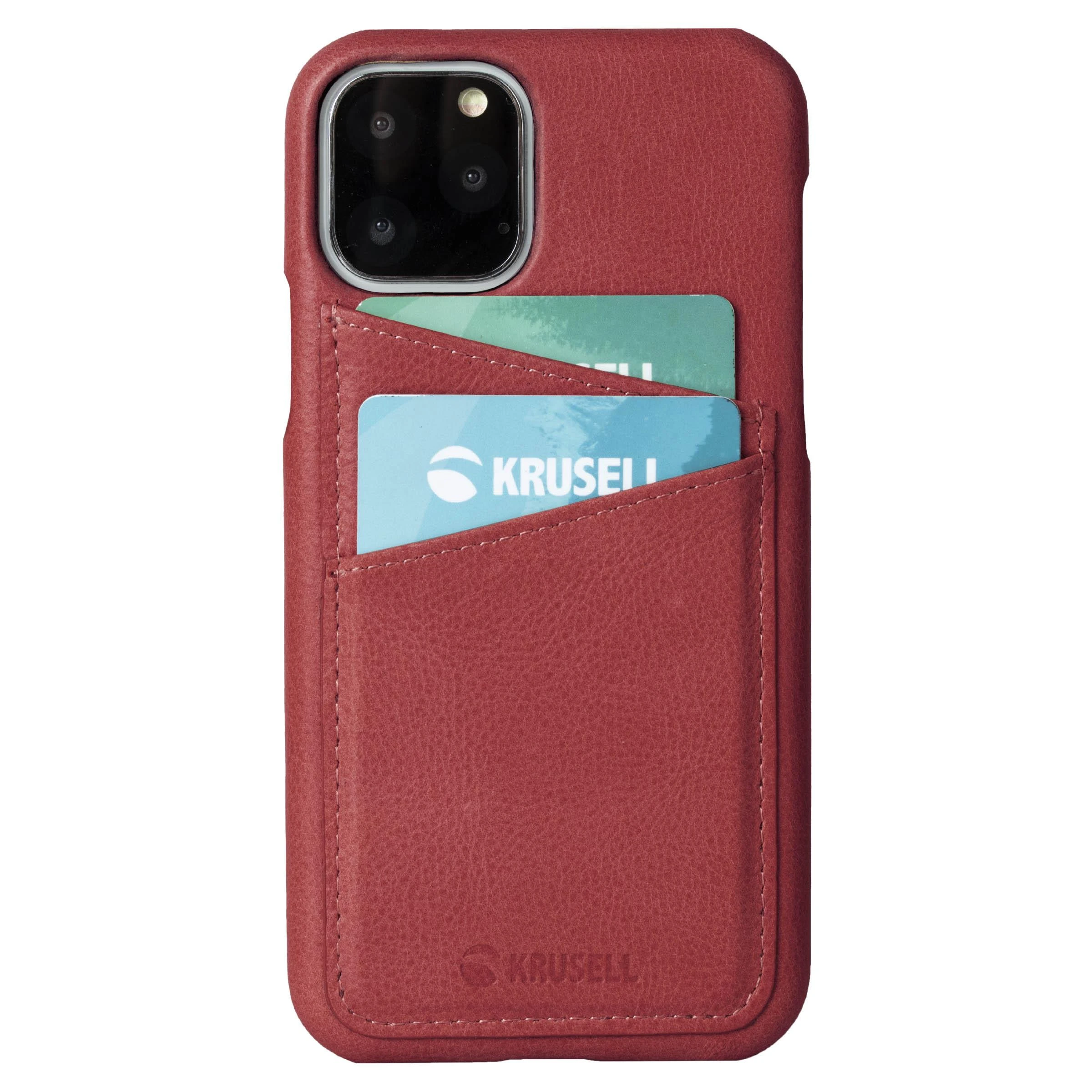 Dėklas Krusell Sunne CardCover Apple iPhone 11 Pro Max vintage raudonos spalvos (61795)