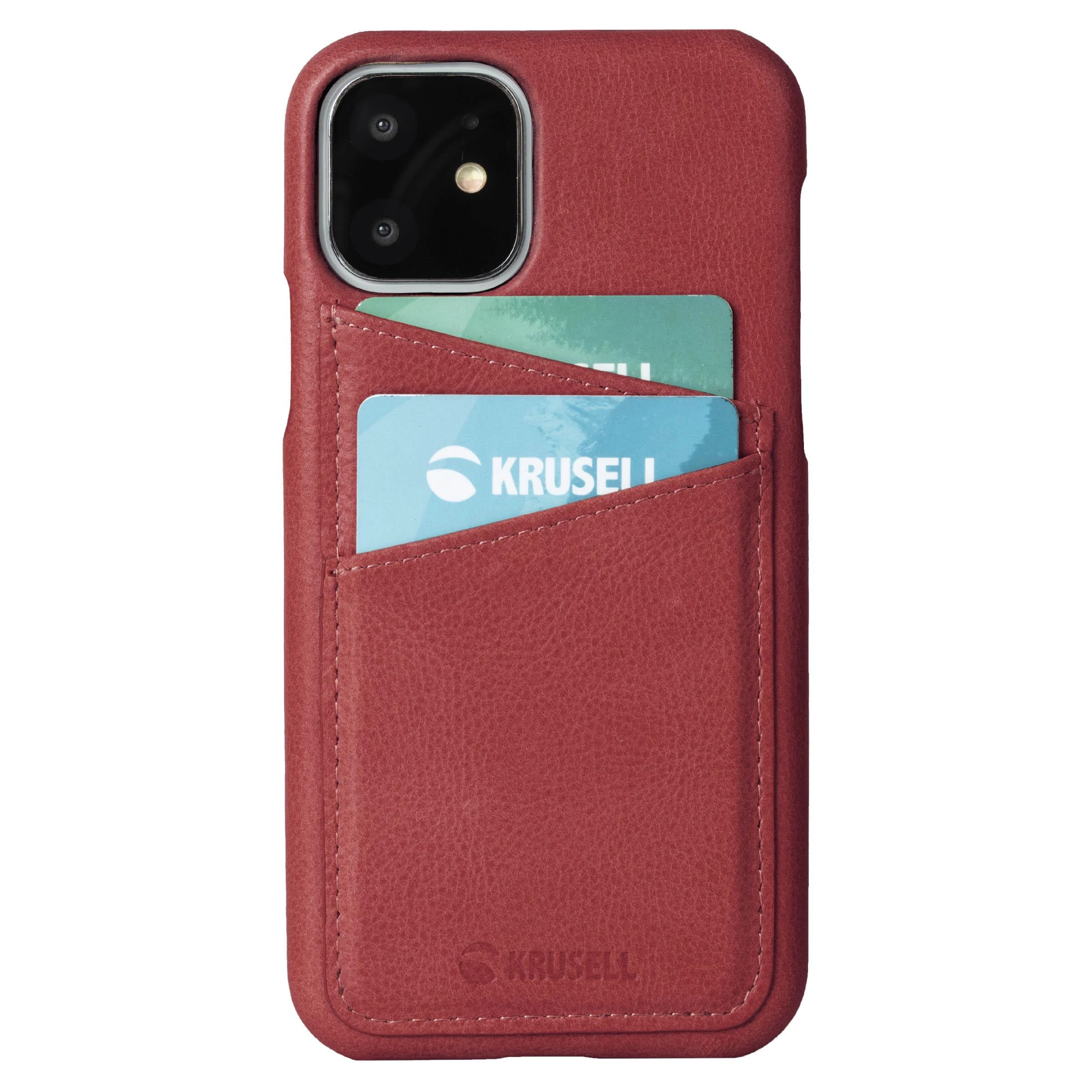 Dėklas Krusell Sunne CardCover Apple iPhone 11 vintage raudonos spalvos (61791)