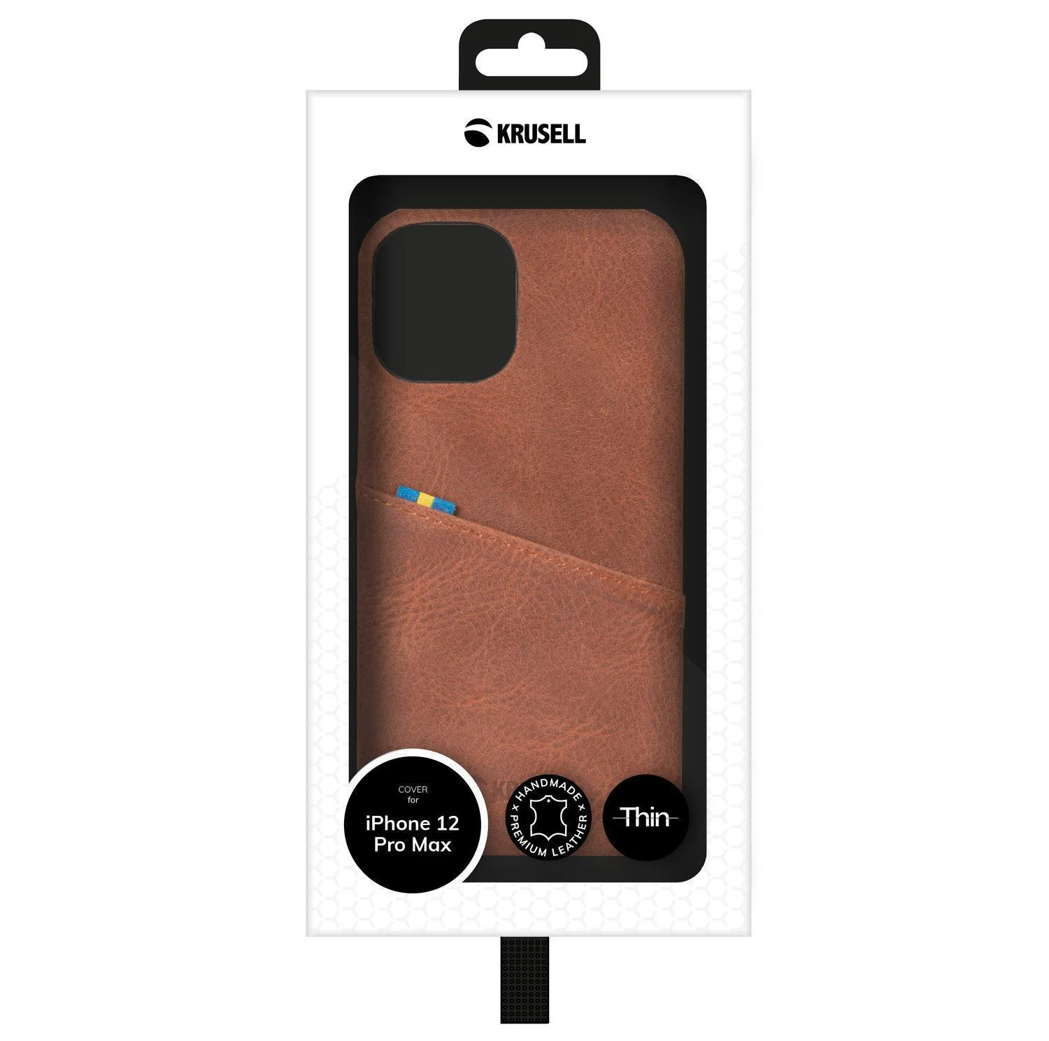 Dėklas Krusell Sunne CardCover Apple iPhone 12 Pro Max senovinis konjakas (62176)