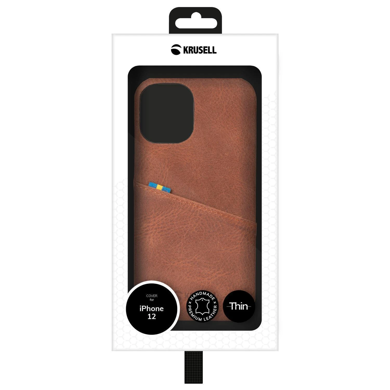 Dėklas Krusell Sunne CardCover Apple iPhone 12 mini vintažinis konjakas (62154)