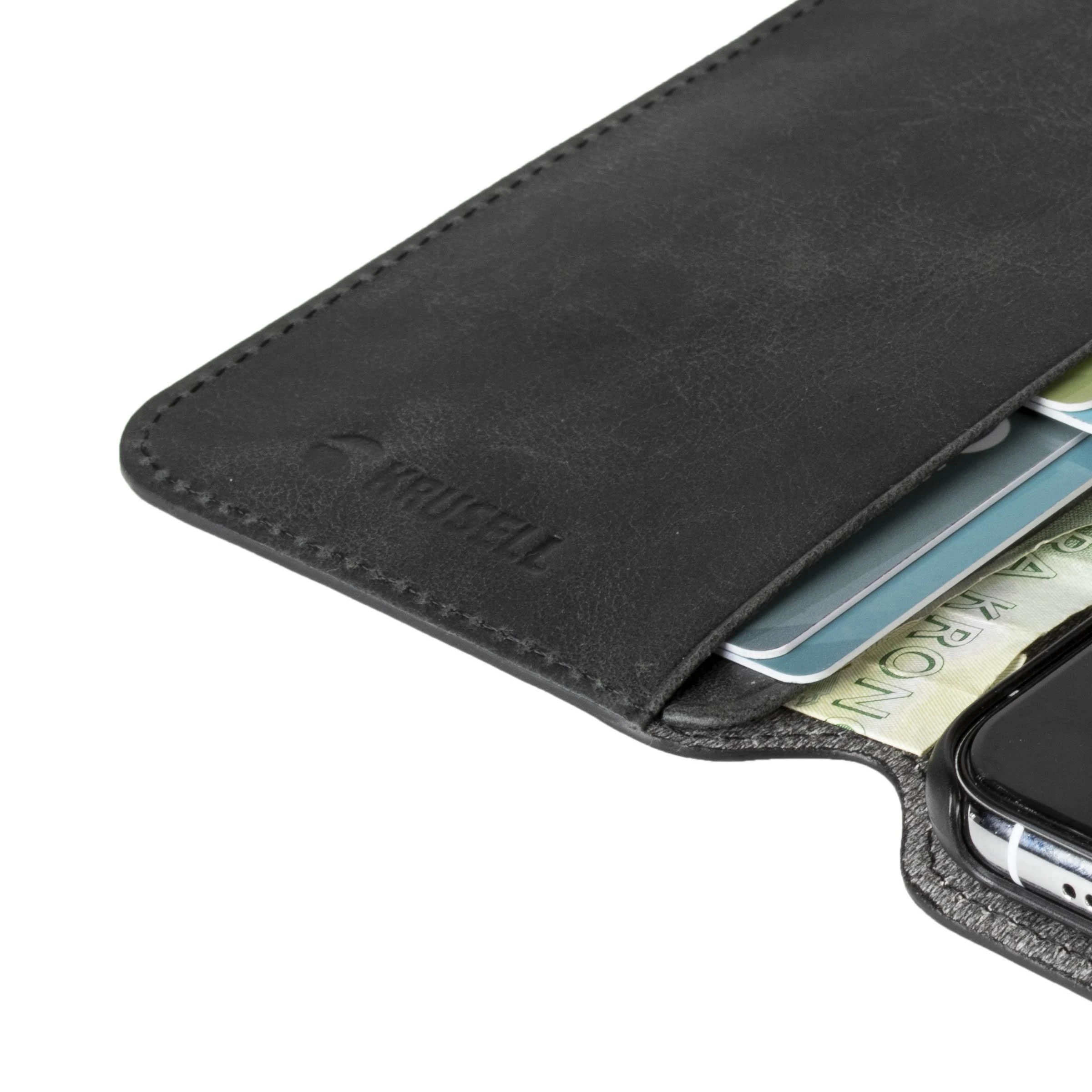 Krusell Juodas telefono dėklas-piniginė iPhone 11 Pro Max