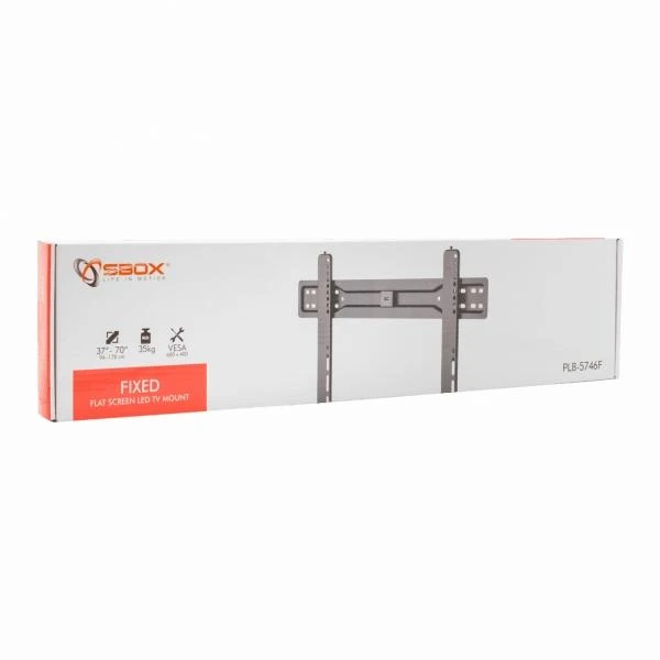 Sbox PLB-5746F fiksuotas plokščio ekrano LED televizoriaus laikiklis 37"-70" 35kg
