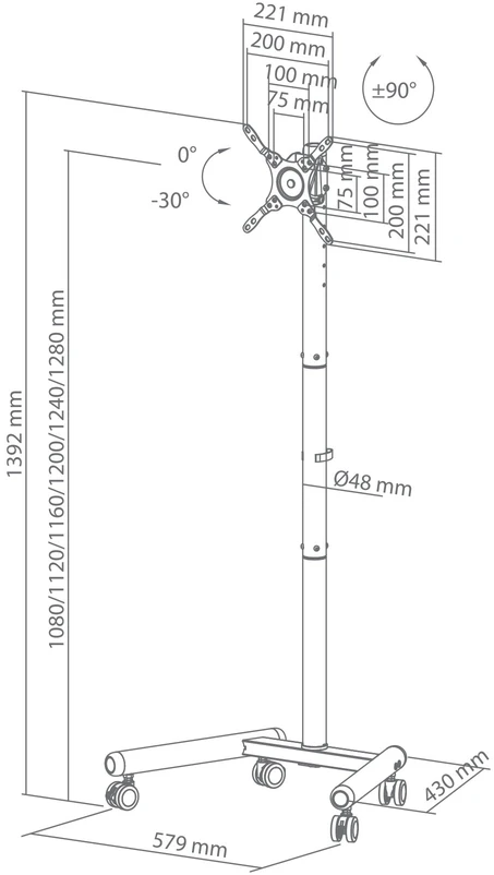 „Sbox FS-622“ LED televizoriaus stovas ant grindų