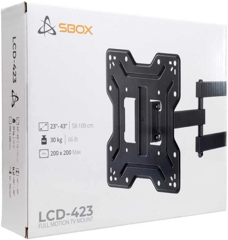 SBox sieninis laikiklis su atrama iki VESA 200 x 200 / 30 kg / 43"