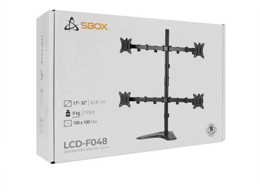 Laikiklis SBOX Desktop Monitorius Mount 13"-32", Juodas (LCD-F048)