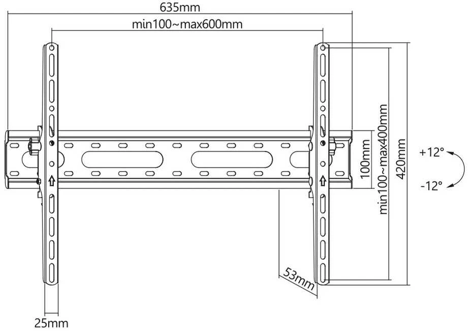 Laikiklis Sbox PLB-2546T-2 (37-80/45kg/600x400)