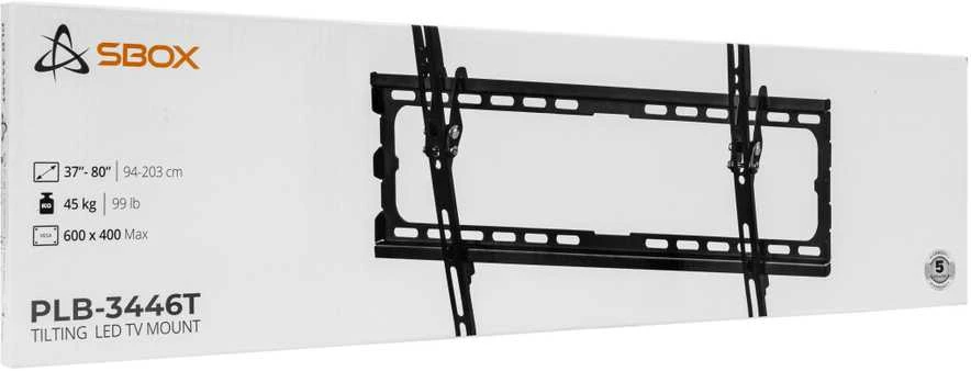 SBOX televizoriaus sieninis laikiklis, pakreipiamas, 32"-55" dydžio televizoriui, keliamoji galia 35 kg, juodas (PLB-3446T-2)