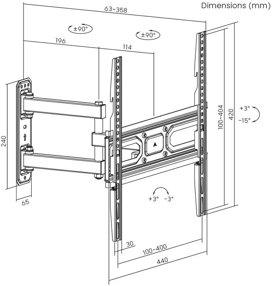 Laikiklis Sbox PLB-3644-2 (32-55/35kg/400x400)