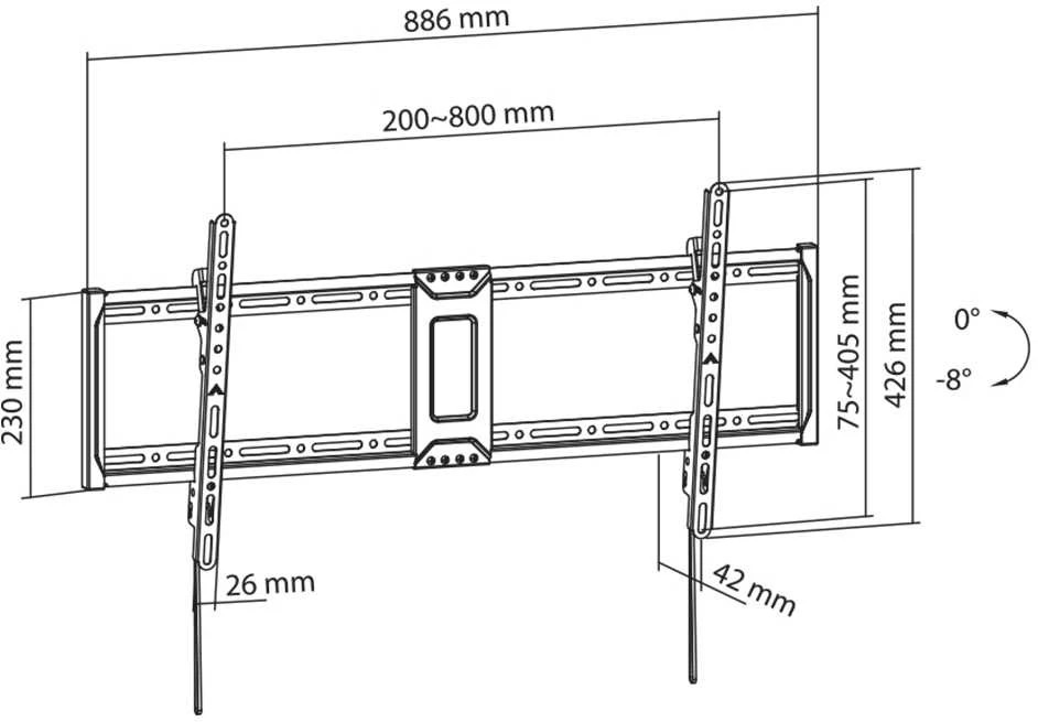 Laikiklis Sbox PLB-5948T-2 (43-90/70kg/800x400)