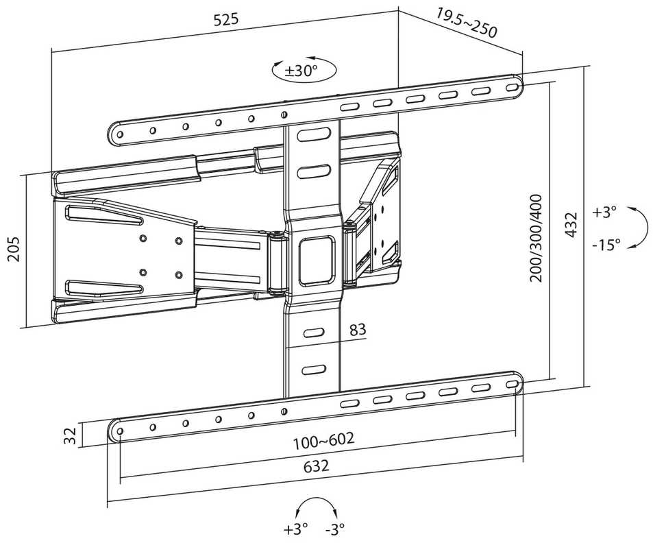 Laikiklis Sbox PLB-79464 (43-90/50kg/600x400)