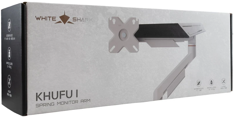 White shark Baltas Shark Baltas Shark KHUFU-I GMS-3210 / 1 Monitorius Desktop Mount
