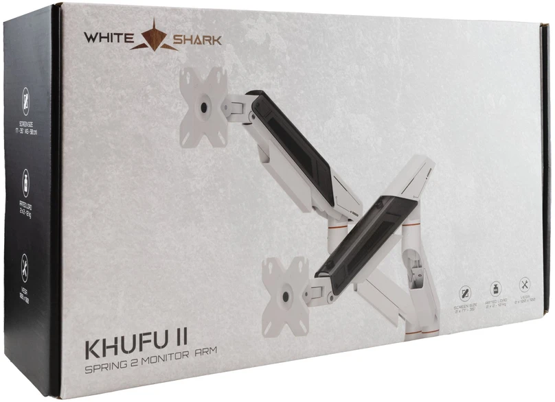 White shark Baltas Shark Baltas Shark KHUFU-II GMS-3211 / 2 Monitorius Desktop Mount