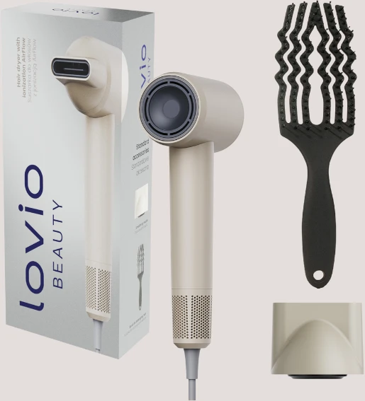 Plaukų džiovintuvas Lovio Beauty AirFlow džiovyklė do włosów rusvai gelsvas LVHD001BE
